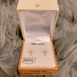 Gold & Ice Swarovski 10kt gold earrings